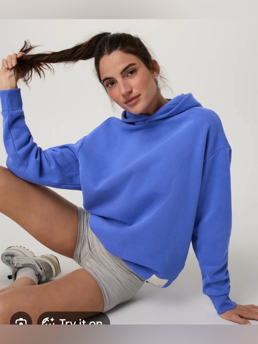 Vuori Restore Hoodie Sweatshirt - Size S - BRIGHT IRIS